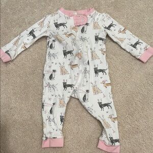 Adorable Pink and White Animal Print Kids One Piece